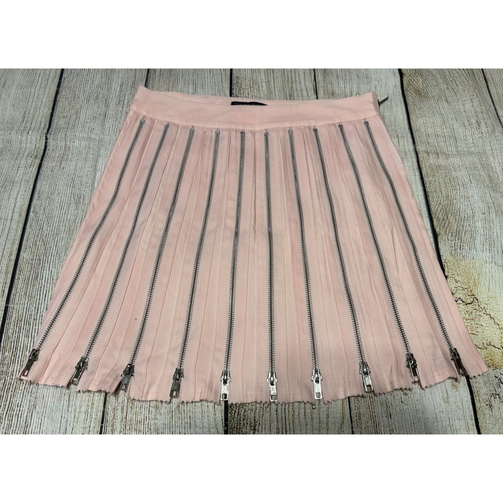 Hot & Delicious Pink High Waisted Zipper Skirt Sz M EXCELLENT Unique Gothic GT31